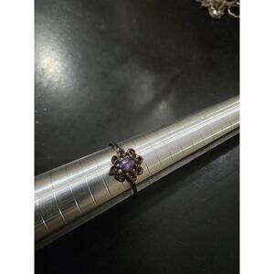 Sterling Silver Purple Stone Ring Size 9.25